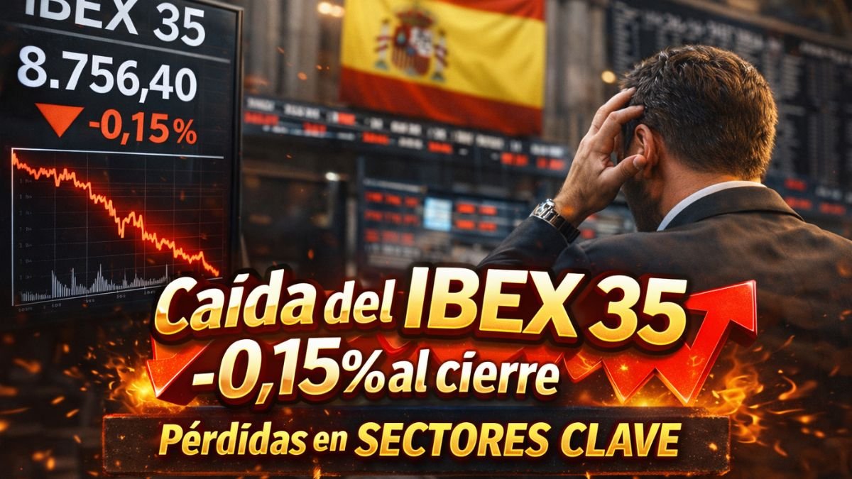 IBEX 35 registra caída de 0.15% al cierre por pérdidas en sectores clave